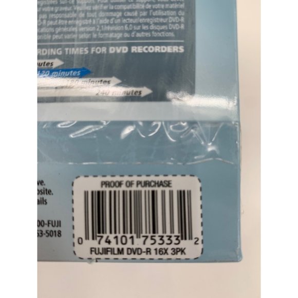 FujiFilm DVD -R 3 Disk 120 MIN 4.7 GB LOT OF 6 Sealed - Picture 4 of 9